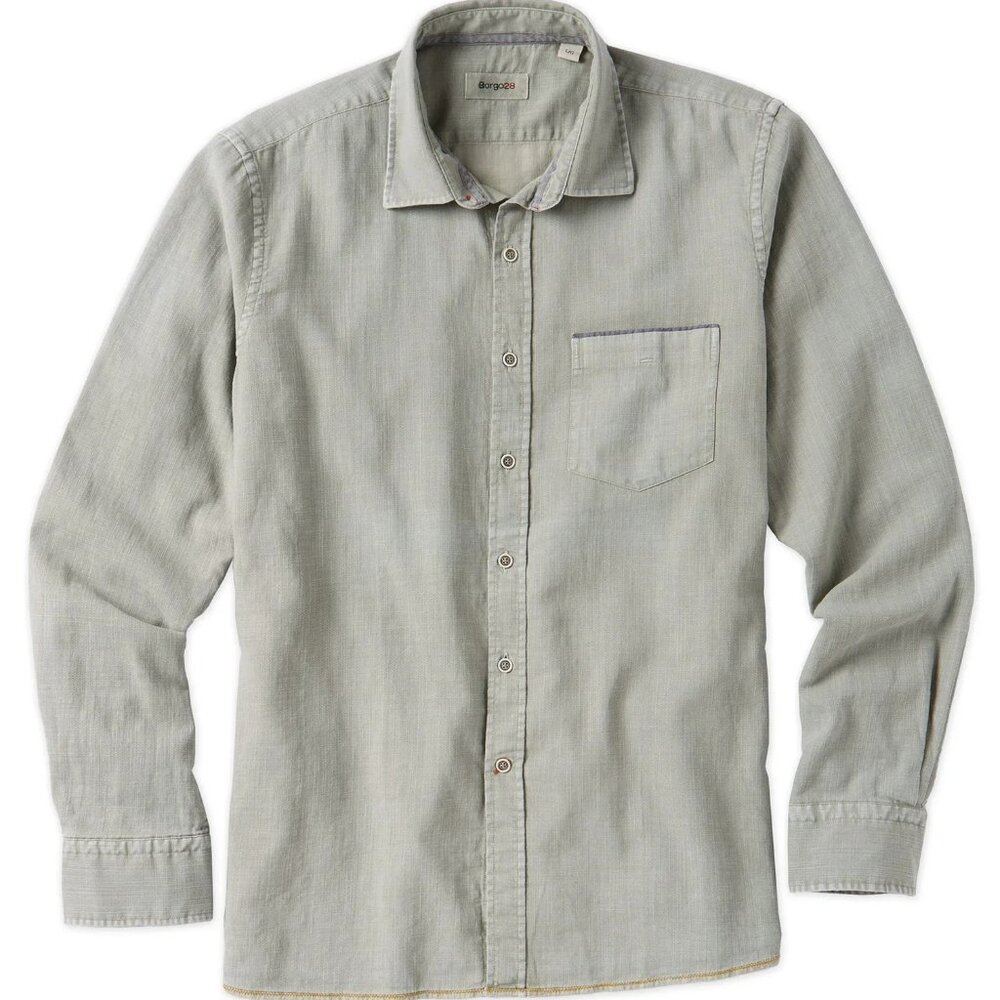 Men's Casual Button-Down Shirt - Light Sage